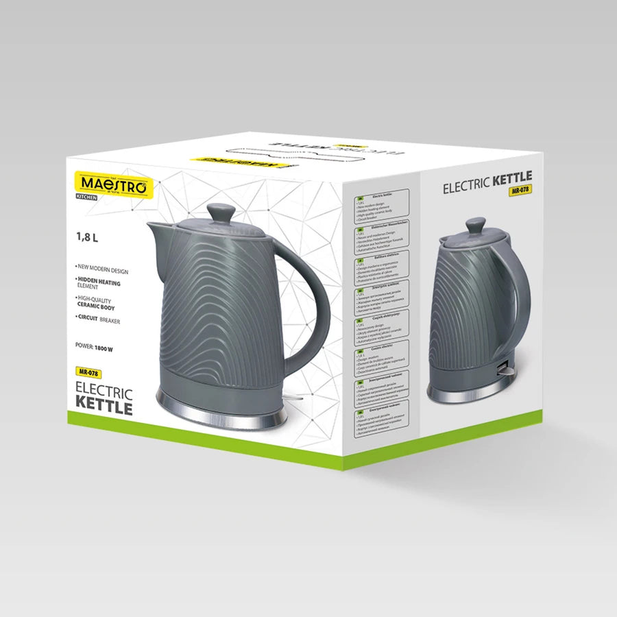 Hervidor eléctrico Maestro, capacidad de 1,8 l, potencia de 1800 W, función de mantenimiento de la temperatura, filtro Anti-Calc, MR-078