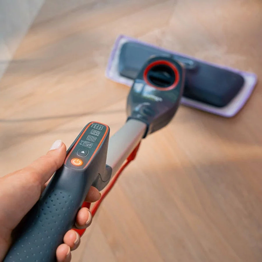 Fregona a vapor Vileda Steam Plus XXL Pro, elimina el 99,9 % de las bacterias, ideal para superficies grandes, apta para todo tipo de suelos, 180835