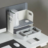 Organizador de escritorio con cajón y cargador inalámbrico Ergo Office, blanco, máx. 10kg, ER-441