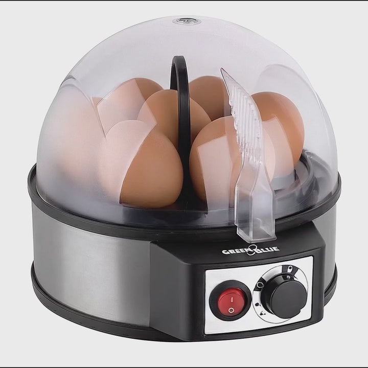 GreenBlue GB573 Cocedor de Huevos Automático, Potencia 400W, hasta 7 Huevos, Vaso Medidor, 220-240V~, 50 Hz