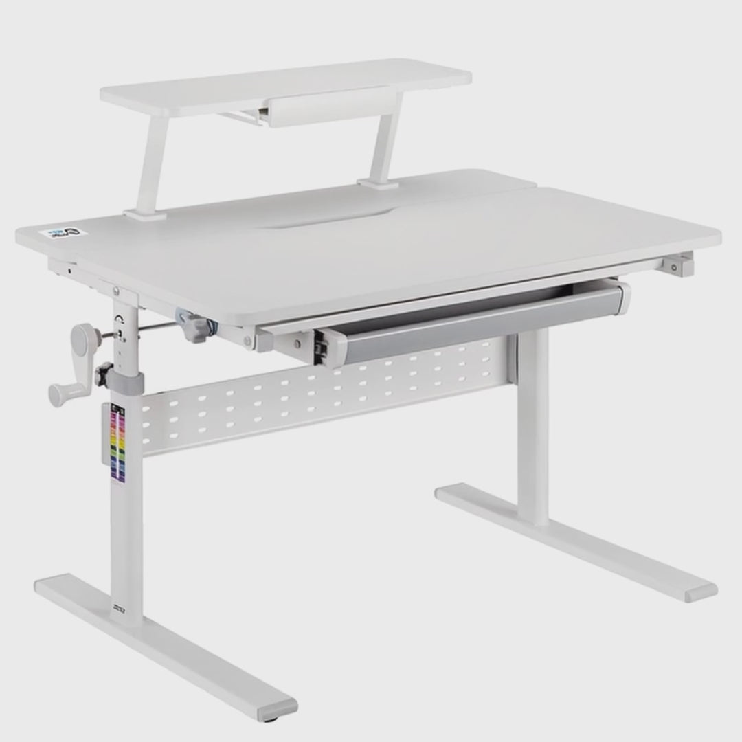 Secretária para criança Ergo Office ER-483, altura regulável, cinzento, máx. 40 kg, 900 x 600 mm