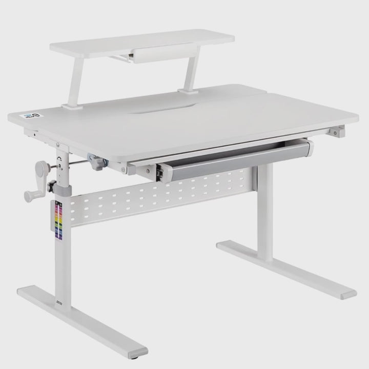 Secretária para criança Ergo Office ER-483, altura regulável, cinzento, máx. 40 kg, 900 x 600 mm