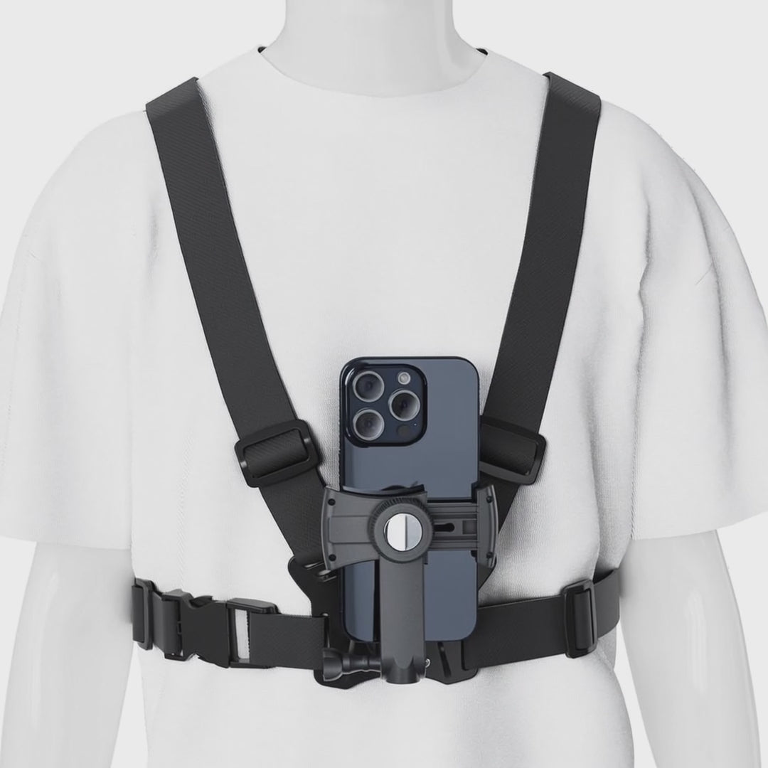 Suporte universal 2 em 1 para correia peitoral Maclean MC-294, suporte desportivo para smartphone e câmara de ação, compatível com câmaras GoPro, etc., rotação de 360°