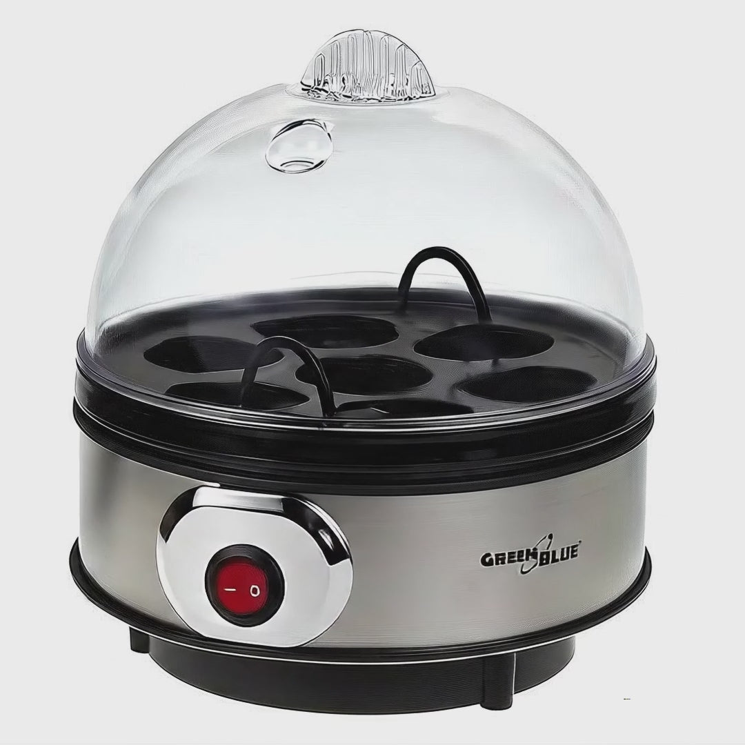 GreenBlue GB572 Cocedor de Huevos Automático, Potencia 400W, hasta 7 Huevos, Vaso Medidor, 220-240V~, 50 Hz