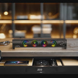 Alto-falante 2 em 1 2.0 para PC com função de barra de som RGB Backlight Alto-falante estéreo 2x3W RMS Fonte de alimentação AUX 3,5mm USB