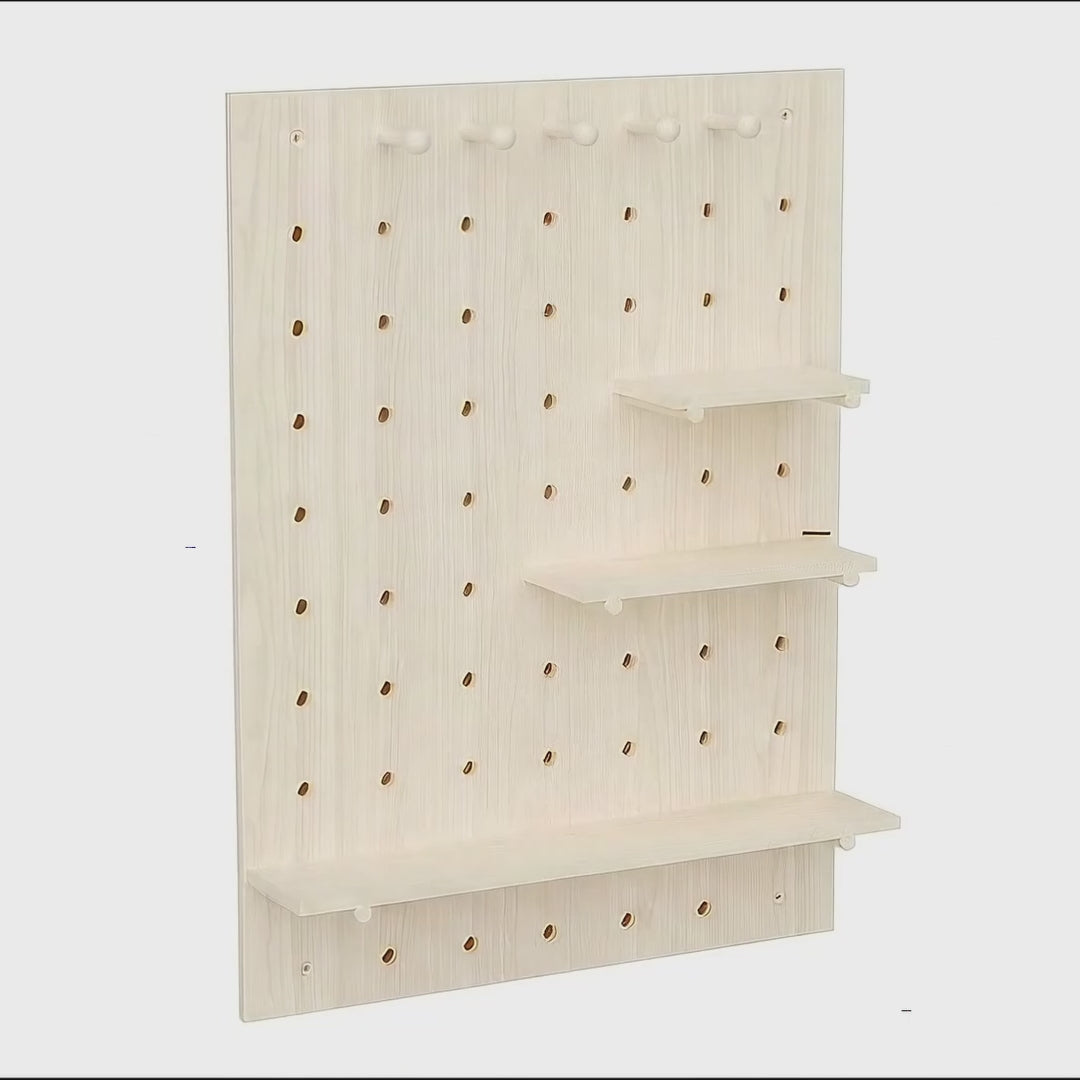 Tablero organizador de madera Maclean, color madera clara, 60 x 80 cm, máx. 20 kg, MC-131 WD