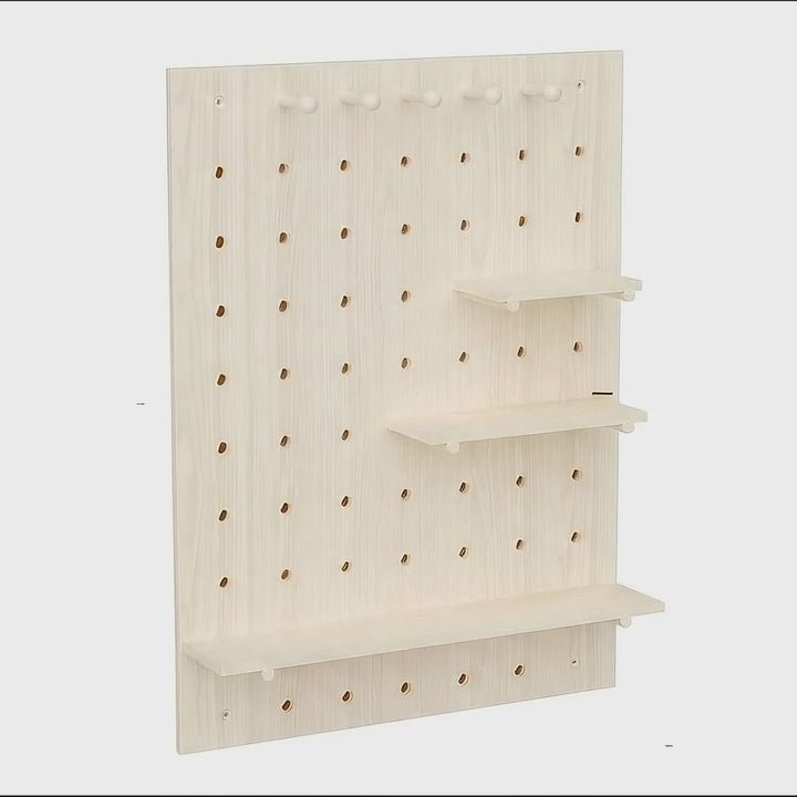 Tablero organizador de madera Maclean, color madera clara, 60 x 80 cm, máx. 20 kg, MC-131 WD