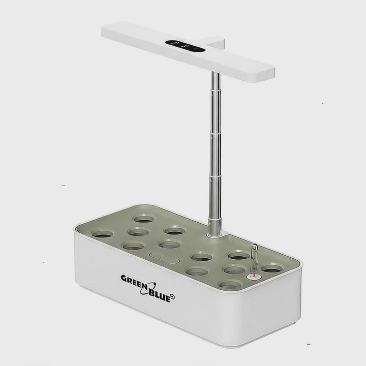 Sistema inteligente de cultivo interior GreenBlue, maceta SMART, capacidad de 4 l, para 12 plantas, LED de espectro completo, GB133
