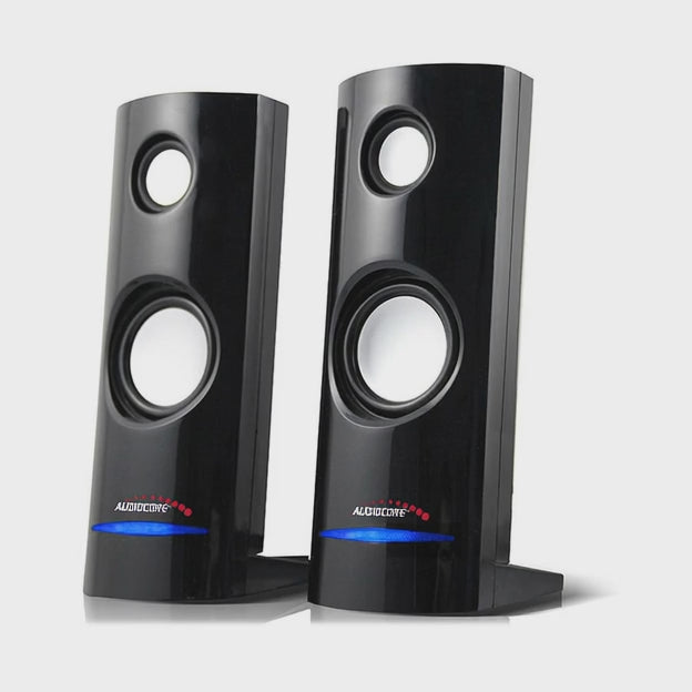 Altavoces para PC 2.0 USB, 2x4W, auto alimentado, color negro Audiocore AC860