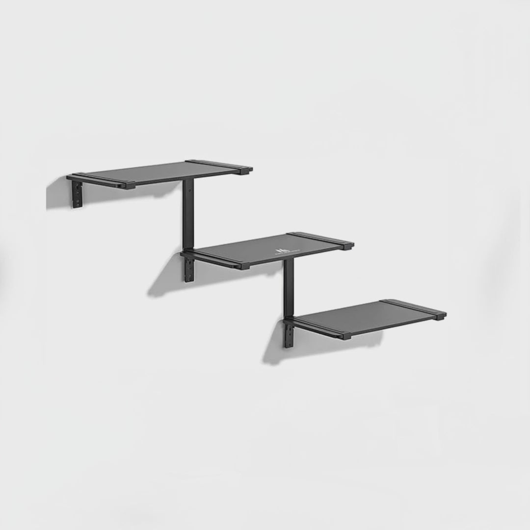 Estante modular de três níveis Maclean MC-974, prateleira de parede, carga máxima de 30 kg