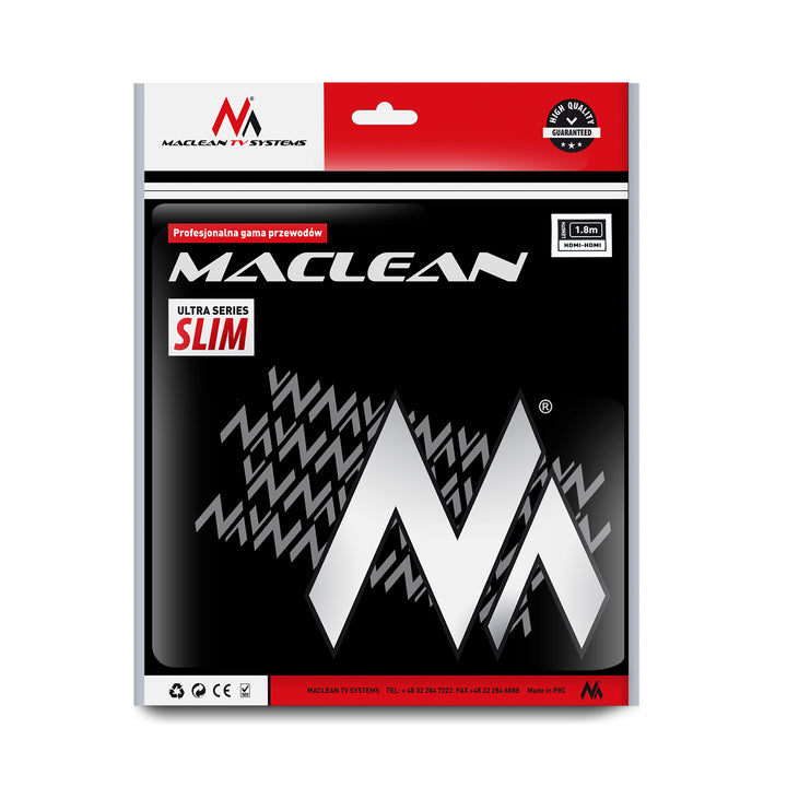 Longitud del cable HDMI-HDMI v1.4 1.8 m Maclean MCTV-5