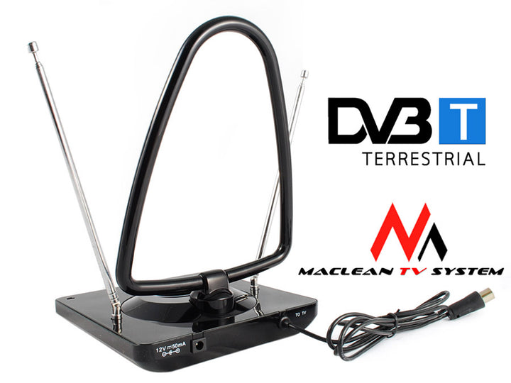Antena TV Rádio DVB-T Interior DVBT 45dB Maclean MCTV-963