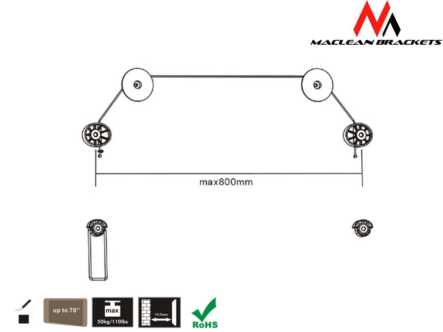 Suporte de TV Maclean MC-557 para LED 37-75" com 50 kg