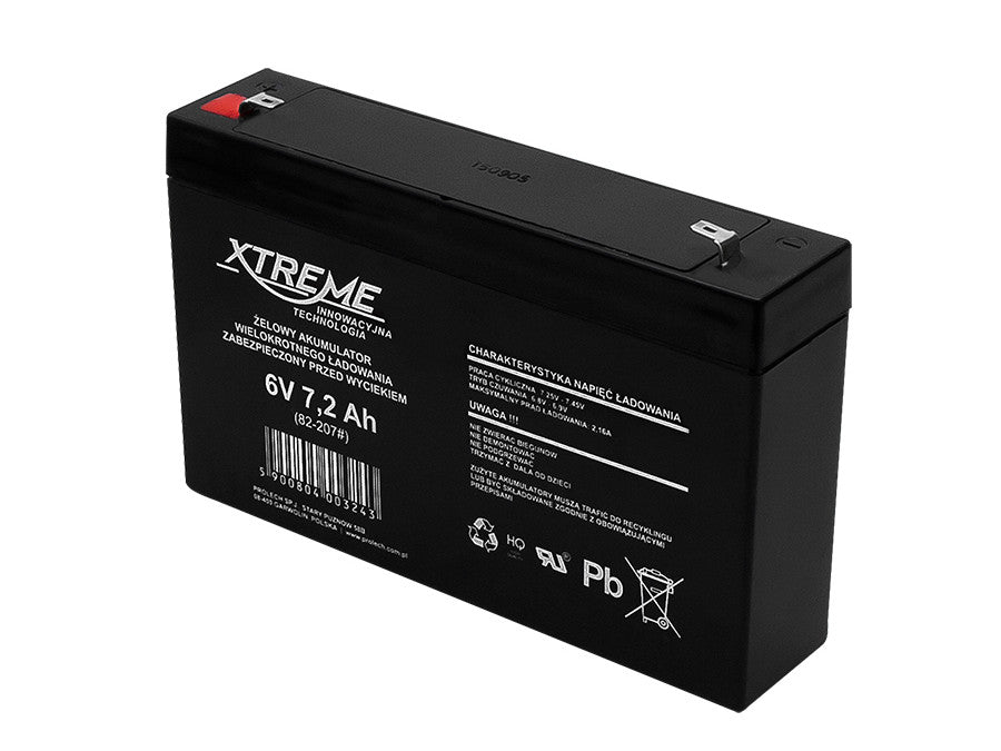 Batería de gel Xtreme 6V 7,2Ah 82-207# sin mantenimiento