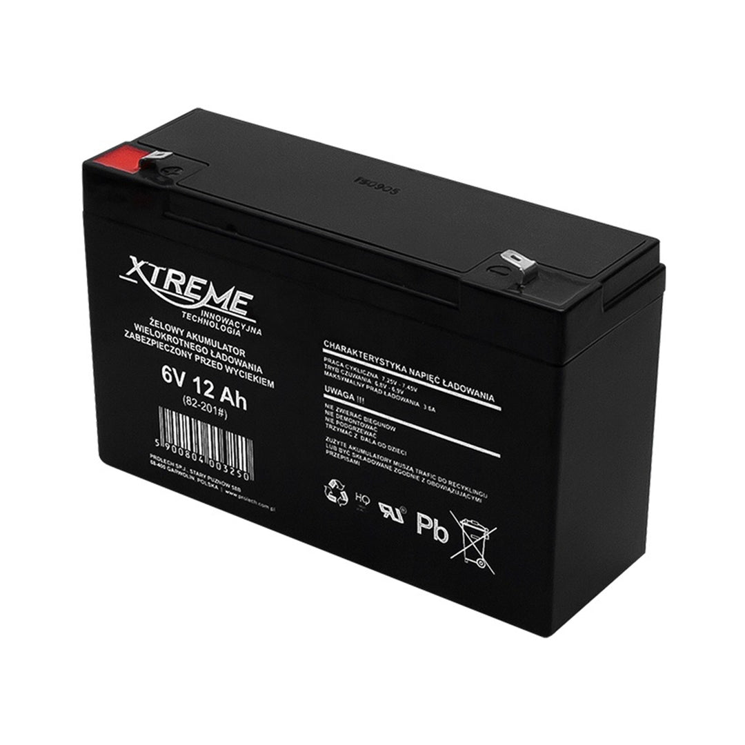Bateria de gel AGM livre de manutenção 6V 12Ah Xtreme para UPS