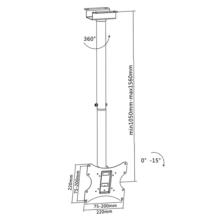 Suporte de teto para TV 17-37 " 50 kg VESA 200x200 Maclean MC-580
