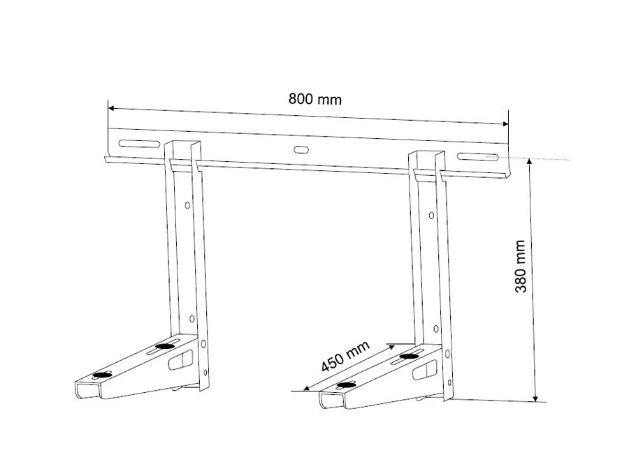 Maclean MC-622 Soporte de pared para unidad exterior de aire acondicionado carga hasta 100 kg de acero galvanizado