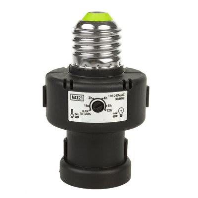 Portalámparas con sensor crepuscular y temporizador E27 100W Maclean Energy MCE21
