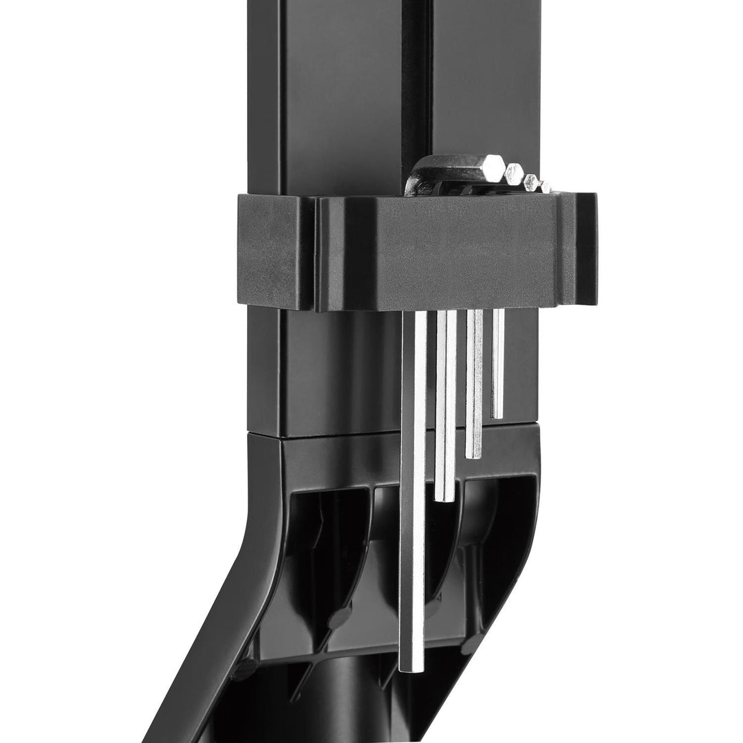 Maclean MC-633 Estación de trabajo de pie y sentado 3 en 1: soporte de pared para monitor de 2 vías con estante para teclado y soporte para computadora Soporte de pared de resorte de gas de 17-32 "pulgadas