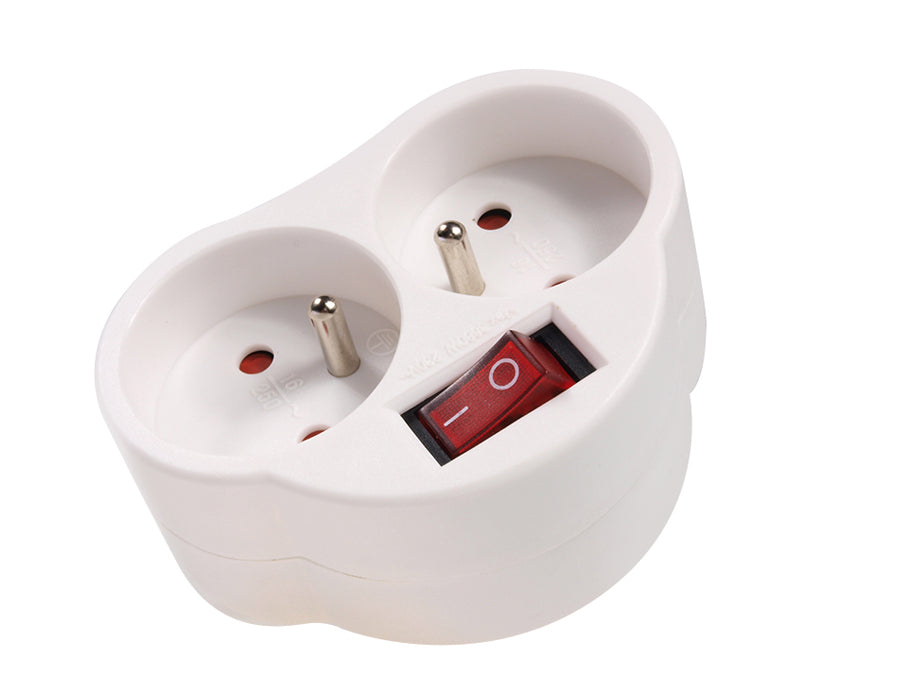Tomada elétrica Maclean, com interruptor, x2, máx. 3680 W, MCE31
