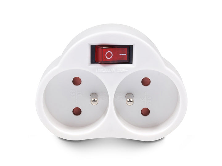 Tomada elétrica Maclean, com interruptor, x2, máx. 3680 W, MCE31