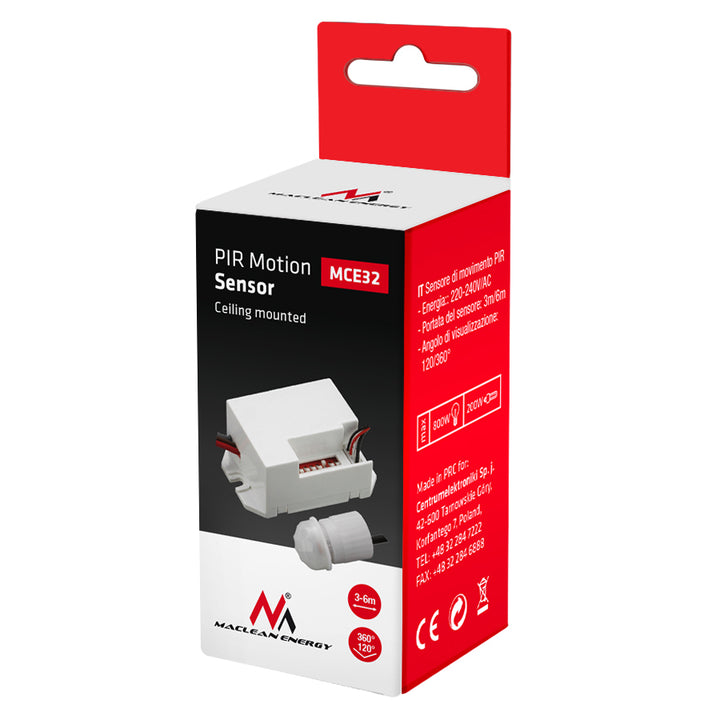 Detetor de movimento PIR Maclean Energy MCE32 800W 360°