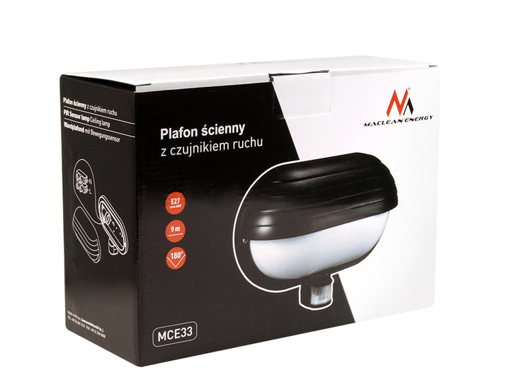 Lámpara de pared Maclean, con sensor PIR, máx. 60 W, 180°, MCE33B