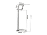Suporte de chão Maclean MC-645 para iPad, Galaxy Tab e tablets Goclever com sistema anti-roubo
