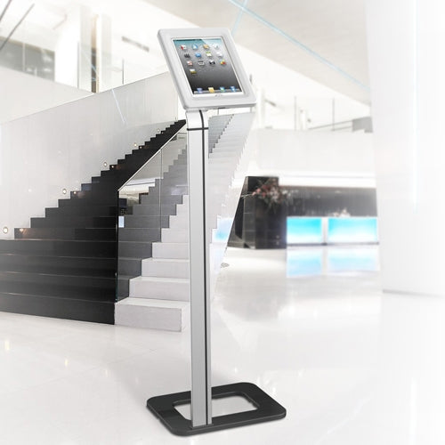 Suporte de chão Maclean MC-645 para iPad, Galaxy Tab e tablets Goclever com sistema anti-roubo