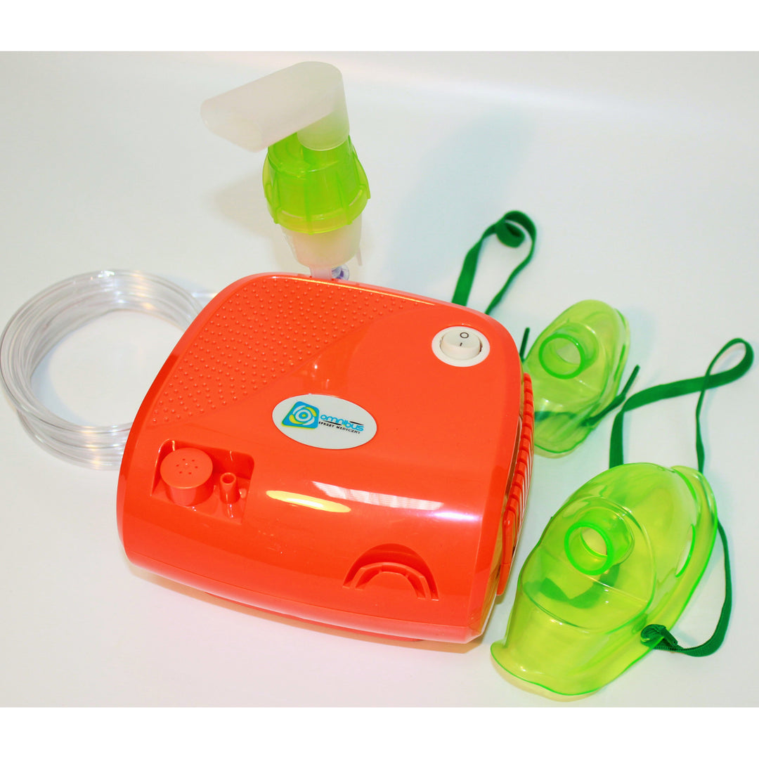 Inhalador Omnibus naranja, funcionamiento continuo, 2 mascarillas, filtros de repuesto, BR-CN116B