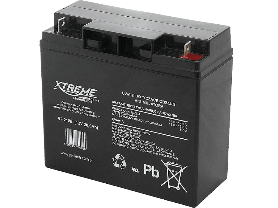 12V 20Ah AGM batría de gel, energía de emergencia, Dimensiones:   - Longitud: 181mm   - Anchura: 77mm   - Altura: 163mm