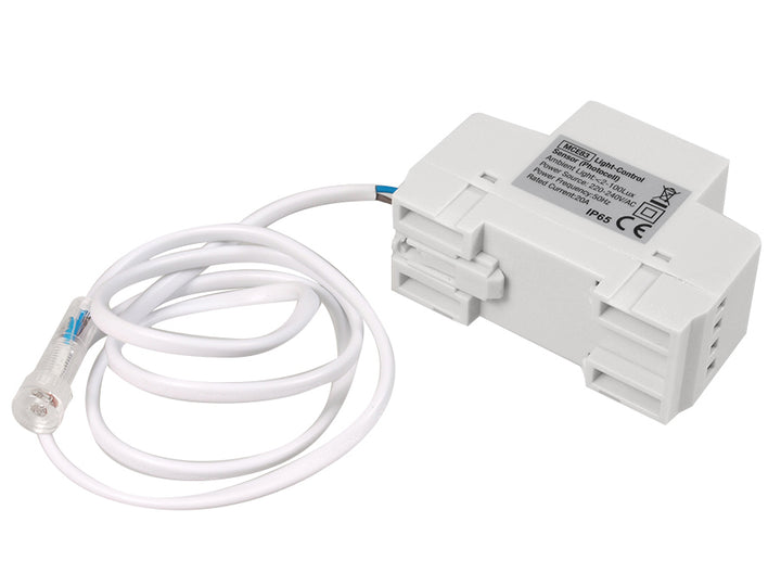 Interruptor de sensor crepuscular para carril DIN con sonda externa 220-240V / AC, 50Hz 20A Maclean MCE83