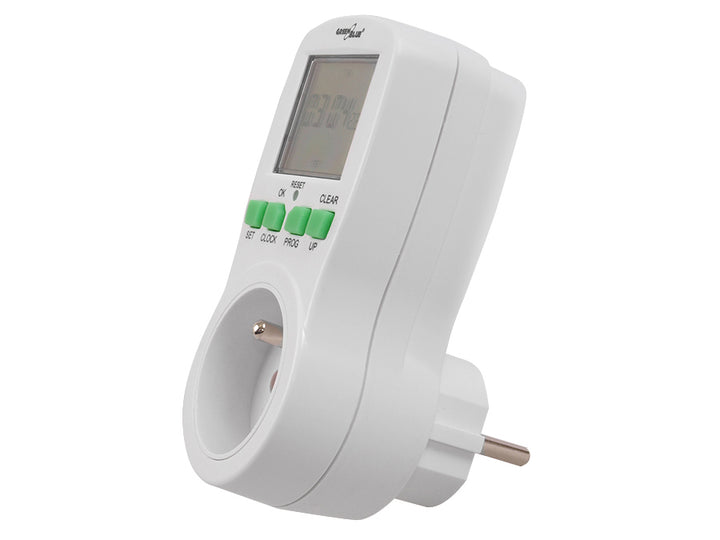Interruptor de tempo / temporizador digital plugue francês com pino GreenBlue GB107