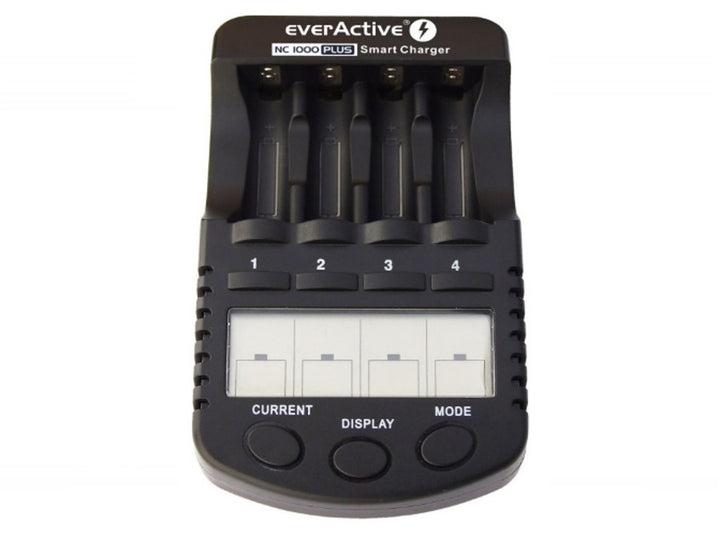 Cargador de pilas AAA R03, AA R6, Ni-MH/Ni-CD EverActive NC-1000 Plus