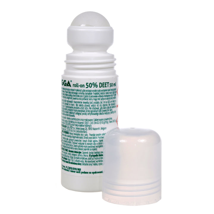 Mugga Roll-On DEET 50% Repelente de Insetos, contra mosquitos, carraças, 50ml