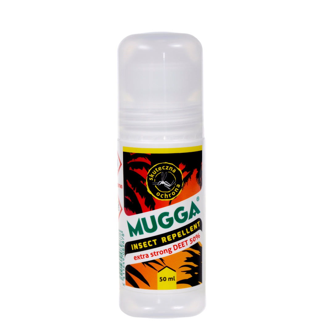 Mugga Roll-On DEET 50% Repelente de Insetos, contra mosquitos, carraças, 50ml