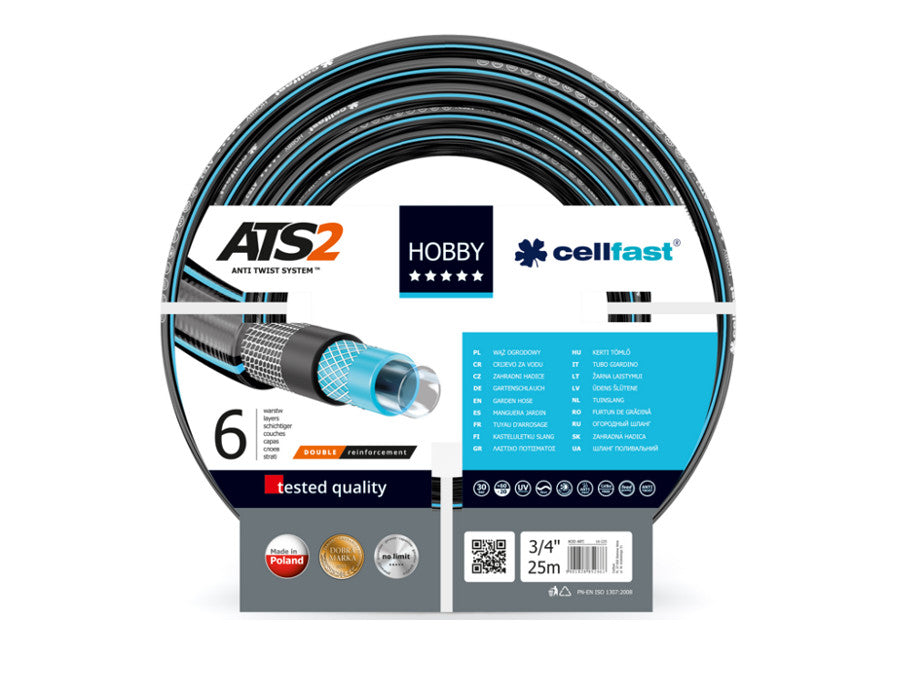 Mangueira de jardim Cellfast Hobby 6 camadas ATS2 3/4" 25m