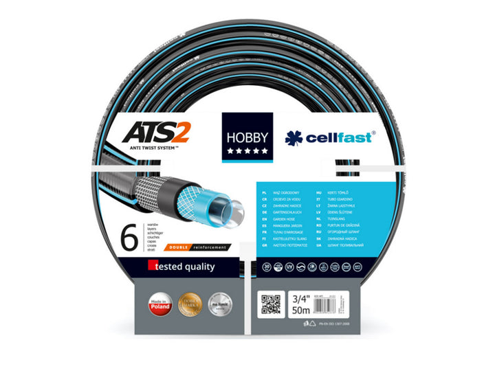 Mangueira de jardim Cellfast Hobby ATS2 de 6 dobras e 3/4" de 50 m