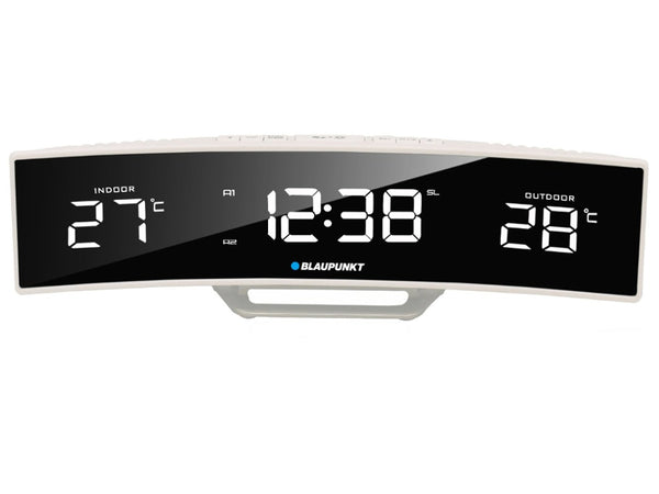 Rádio despertador BlaupunktCR12WH com display LED sintonizador FM integrado com possibilidade de armazenar 10 estações de rádio na memória