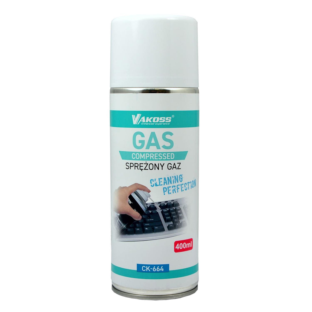 Spray de limpieza de aire comprimido de 400 ml para limpiar lugares inaccesibles Vakoss