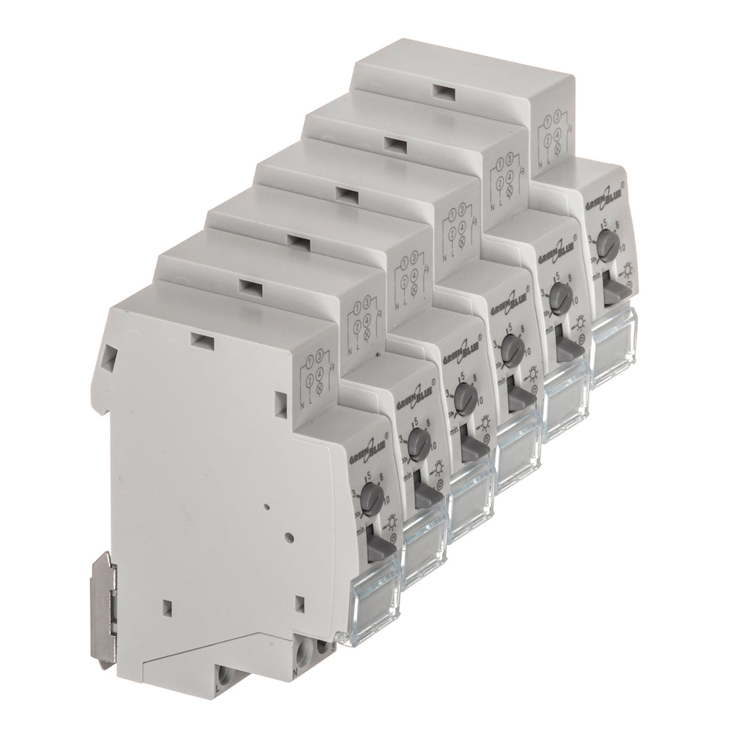 Temporizador carril DIN de control 30s-10m max 2300W escaleras GreenBlue GB114