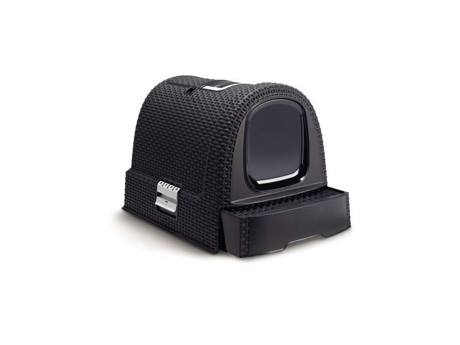 Caja de aseo cubierta para mascotas en color crema Curver Pet Life