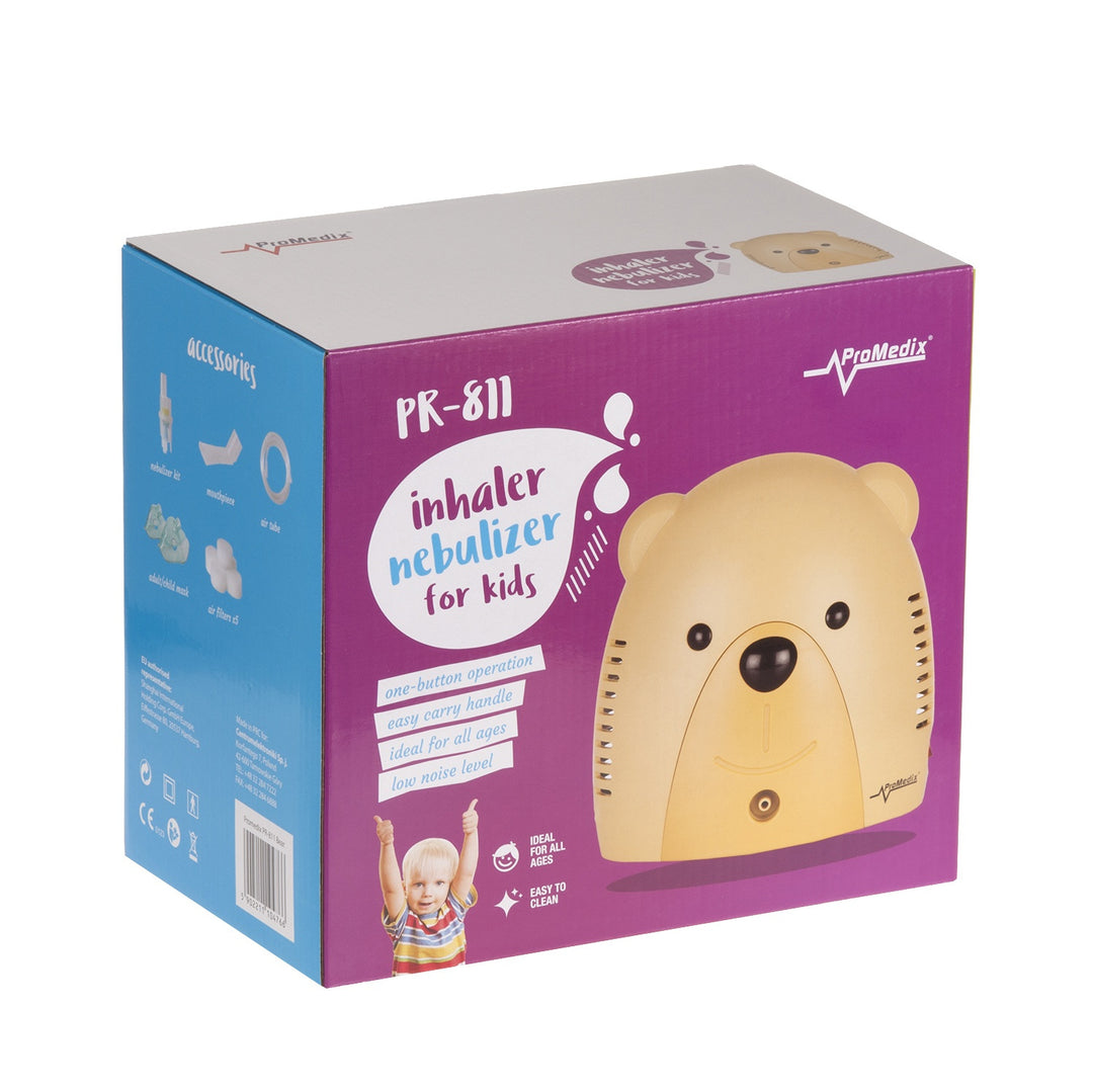 Nebulizador compresor de pistón en forma de osito sonriente, perfecto para niños ProMedix PR-811