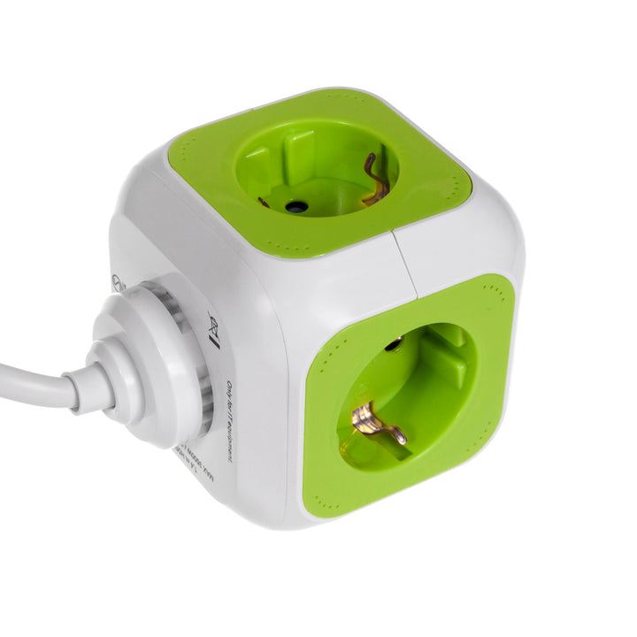 Toma de corriente, 2 entradas USB, longitud del cable 1,4m, GreenBlue GB118G - MagicCube,