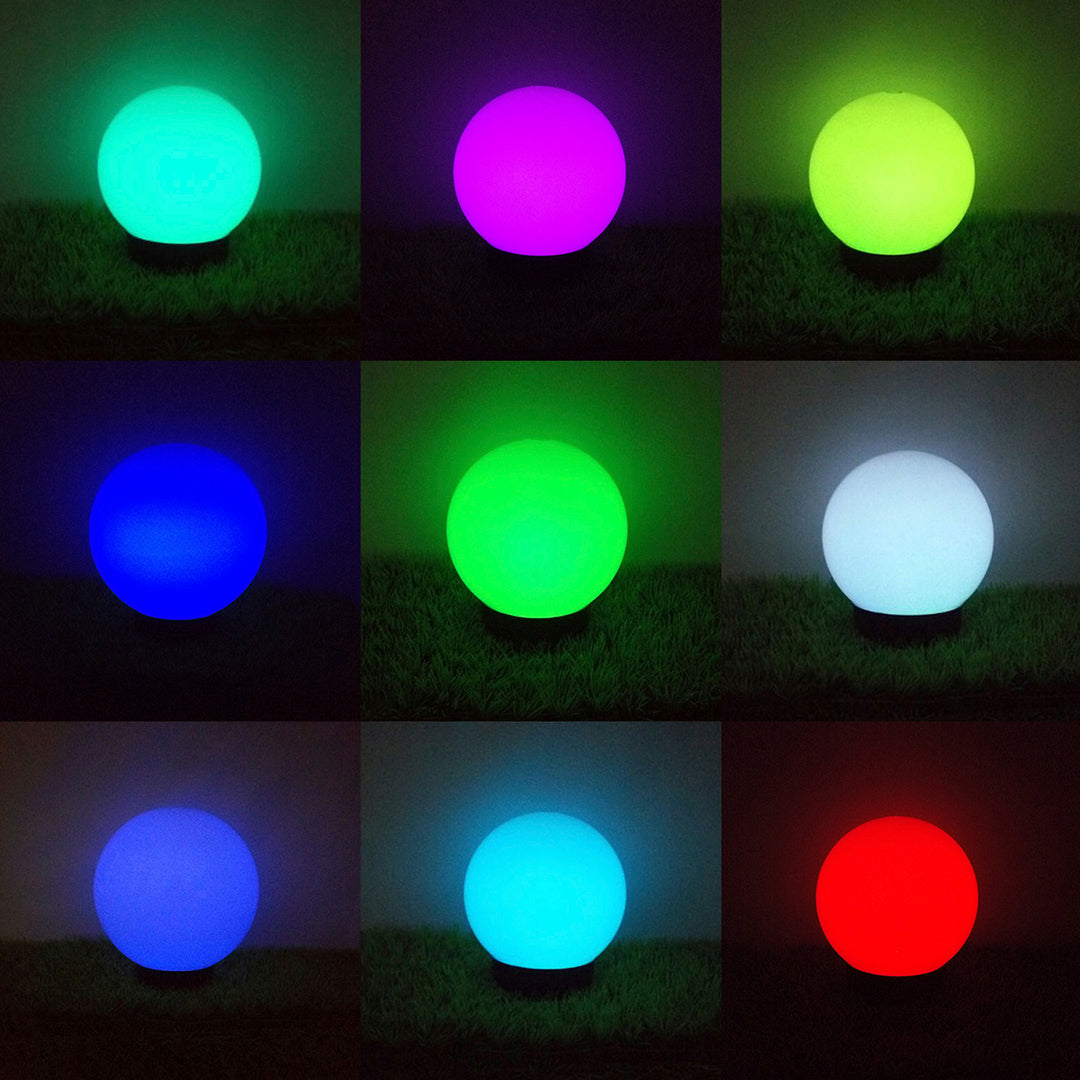 Lâmpada solar LED para jardim bola multicolorida 25 x 25 x 58 cm VerdeAzul GB165