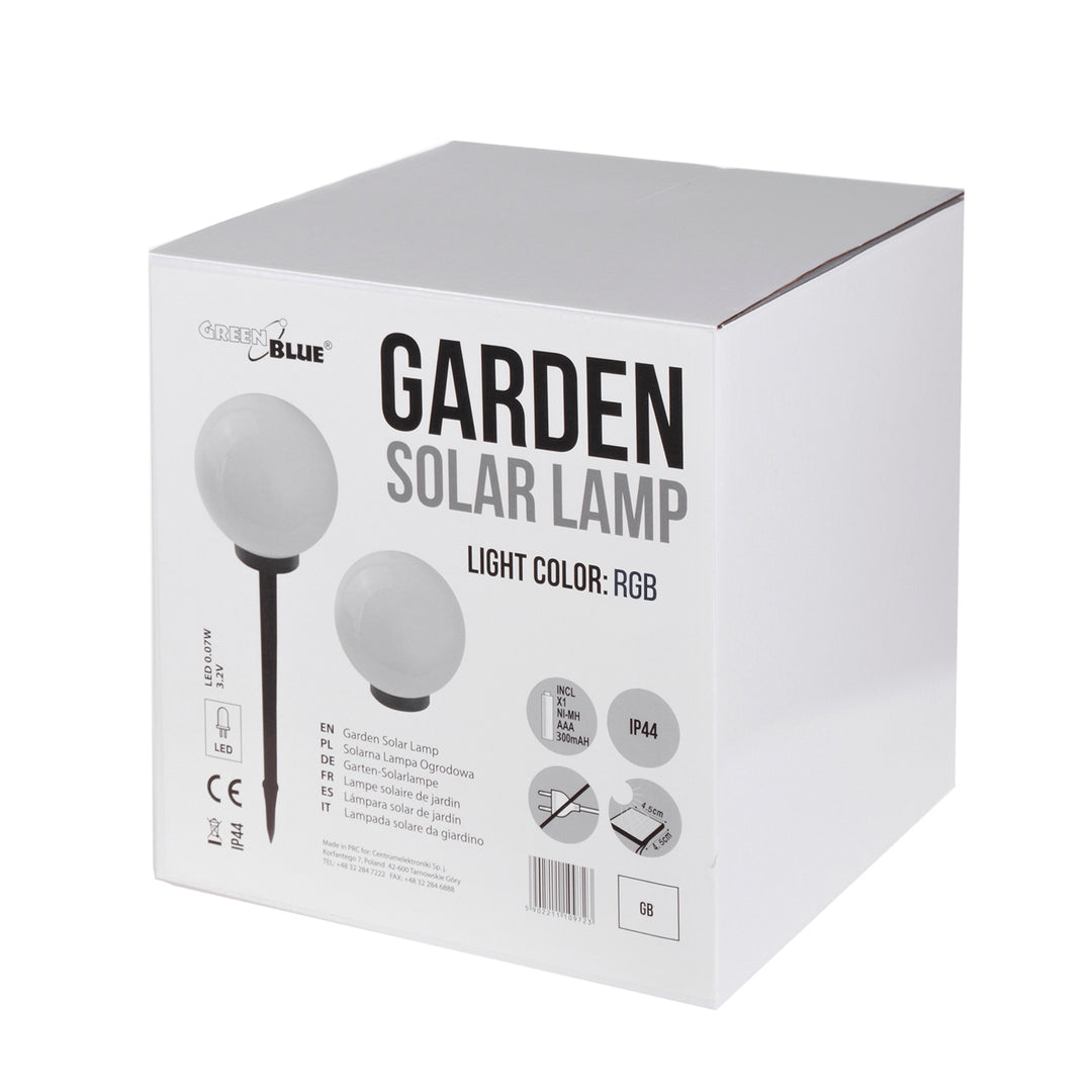 Lâmpada solar LED para jardim bola multicolorida 25 x 25 x 58 cm VerdeAzul GB165