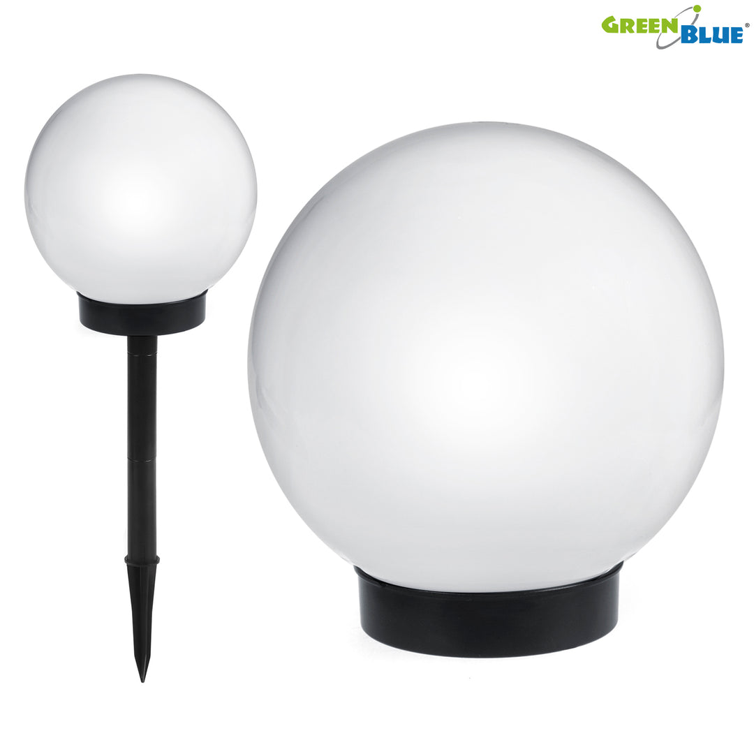 Lâmpada solar LED para jardim bola multicolorida 25 x 25 x 58 cm VerdeAzul GB165