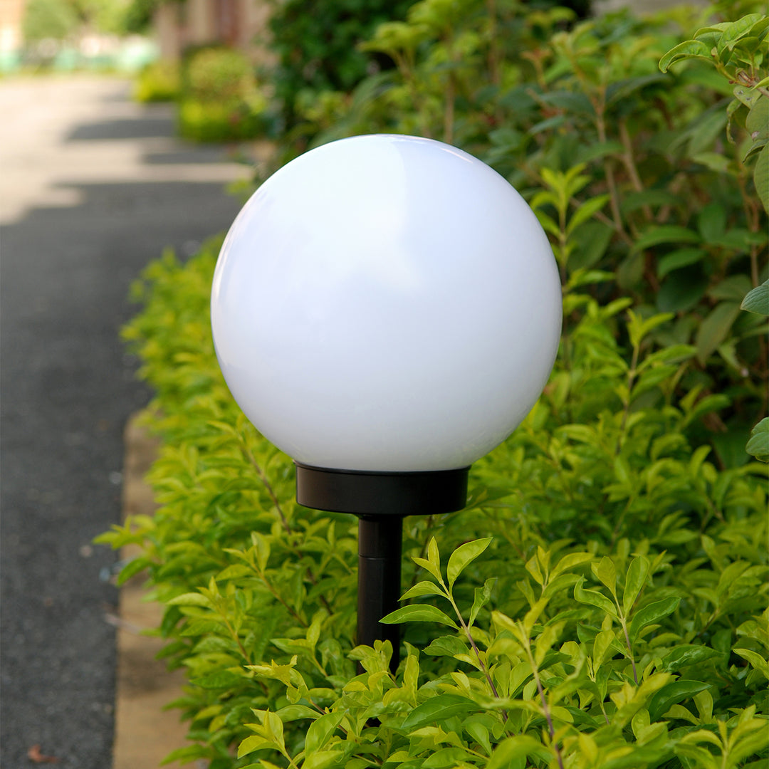 Lâmpada solar LED para jardim bola multicolorida 25 x 25 x 58 cm VerdeAzul GB165
