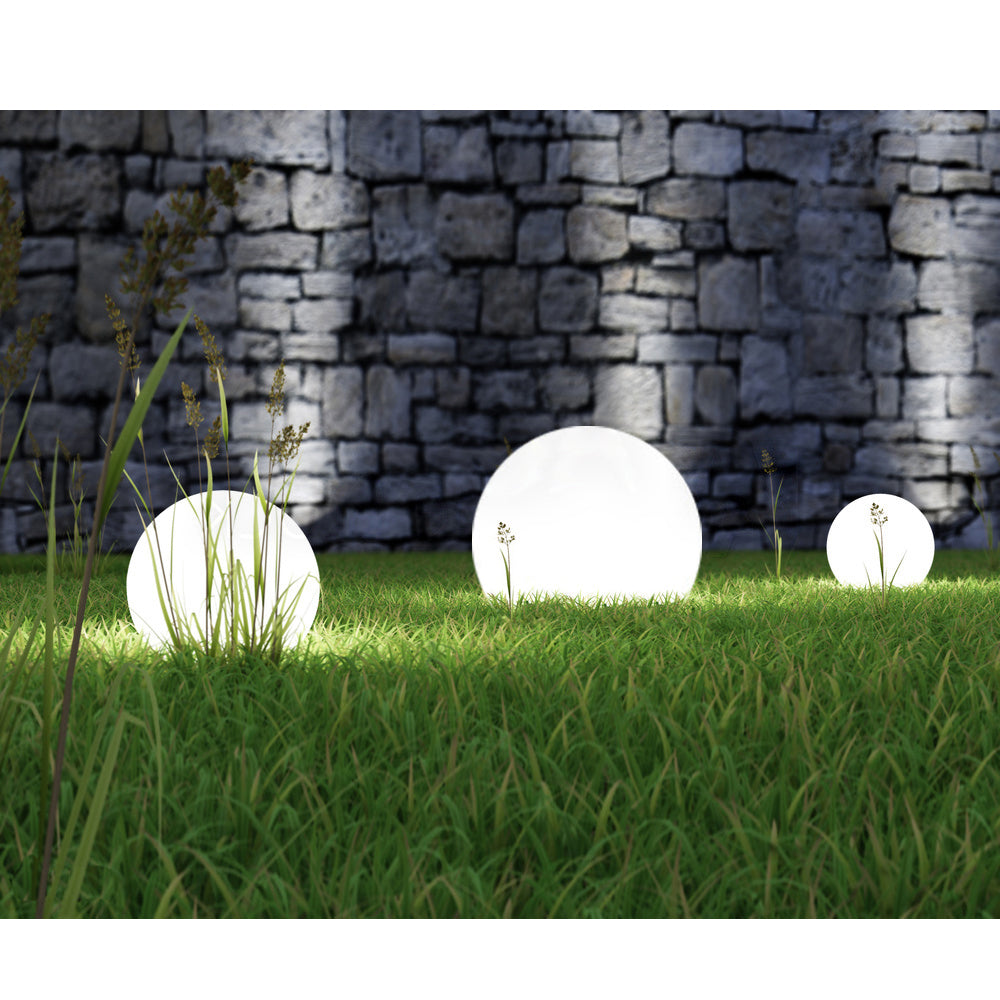 Candeeiro solar de jardim em forma de bola grande 30 x 30 x 63 cm LED branco VerdeAzul GB168