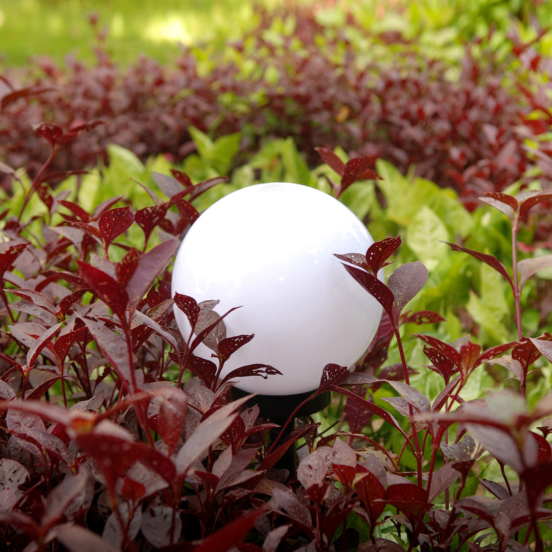 Candeeiro solar de jardim em forma de bola grande 30 x 30 x 63 cm LED branco VerdeAzul GB168